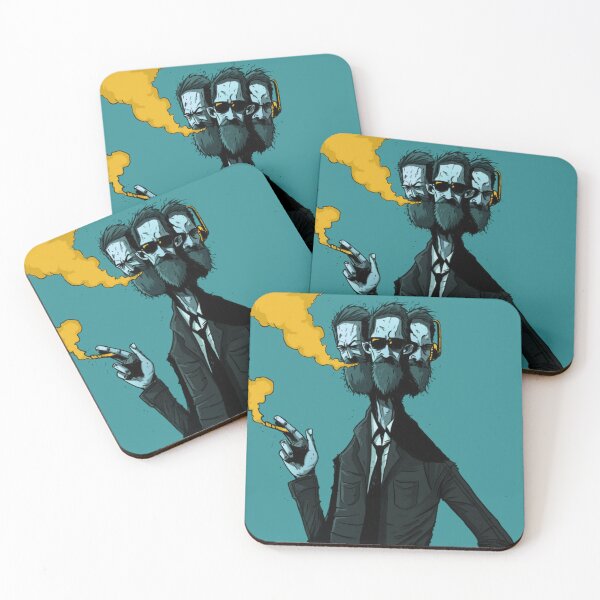 Item preview, Smoking 3 headed man designed and sold by Grind107.