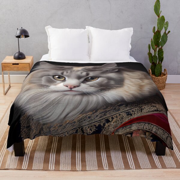 Item preview, American Curl King Cat Breed Portrait Royal Renaissance Animal Painting designed and sold by Nalaxation.