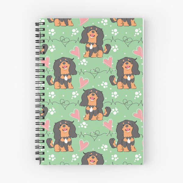 Item preview, Kawaii Black Tan Cavalier King Charles Spaniel 3 designed and sold by Lulupainting.