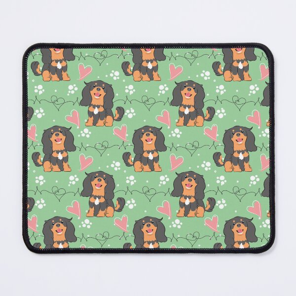 Item preview, Kawaii Black Tan Cavalier King Charles Spaniel 3 designed and sold by Lulupainting.