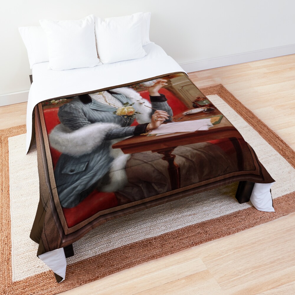 Elegant Lady by Emile Vernon Remastered Xzendor7 Vintage Old Masters Reproductions Comforter