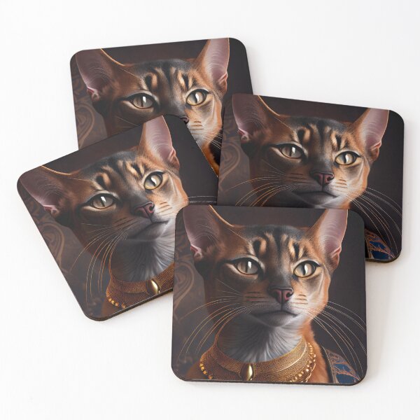 Item preview, Abyssinian Queen Cat Breed Portrait Royal Renaissance Animal Painting designed and sold by Nalaxation.
