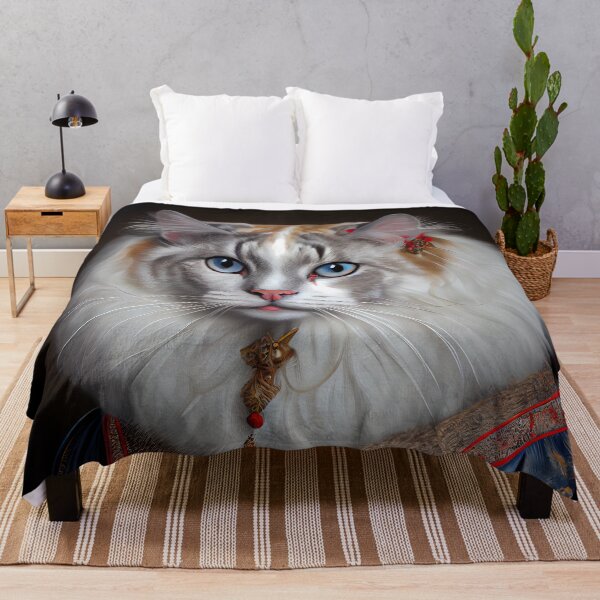 Item preview, American Curl Prince Cat Breed Portrait Royal Renaissance Animal Painting designed and sold by Nalaxation.