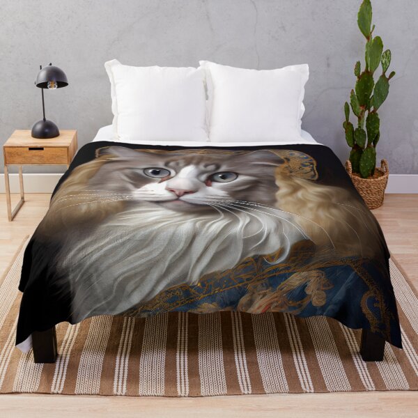 Item preview, American Curl Princess Cat Breed Portrait Royal Renaissance Animal Painting designed and sold by Nalaxation.