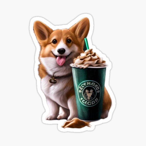 Corgi puppuccino cute puppy puppuccino love starbucks Sticker