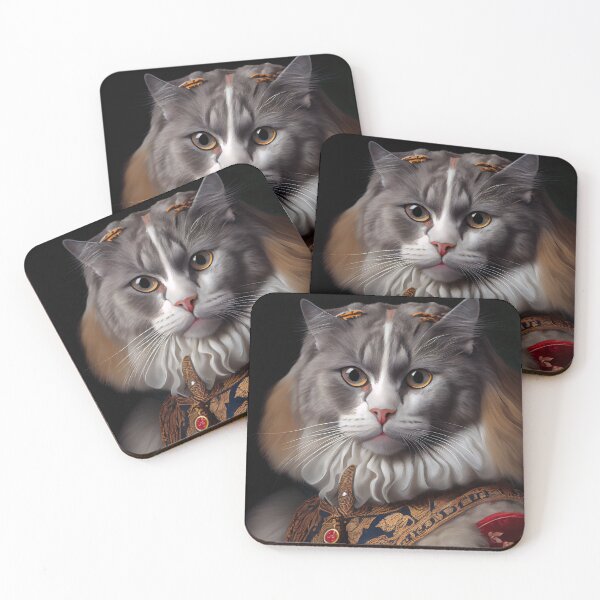 Item preview, American Curl Queen Cat Breed Portrait Royal Renaissance Animal Painting designed and sold by Nalaxation.