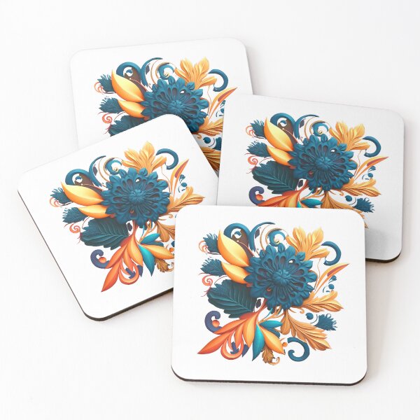 Item preview, Fleuron Floral Colourful Vibrant Design for Stickers, T-Shirts, Hoodies, Sweatshirts, Pullovers, Tank Tops, Cotton Tote Bag and more designed and sold by RAGANADesign.