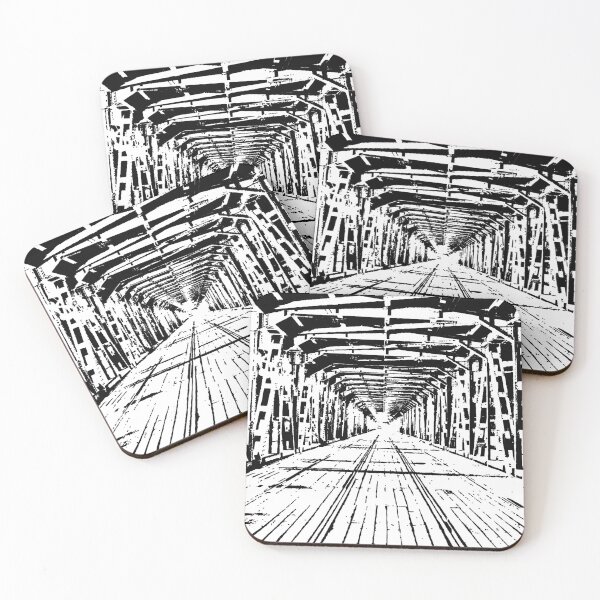Item preview, steel railway bridge in black and white colors designed and sold by Wylkerd.