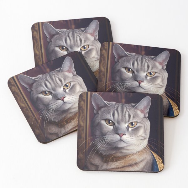 Item preview, American Shorthair Cat Breed Portrait Royal Renaissance Animal Painting designed and sold by Nalaxation.