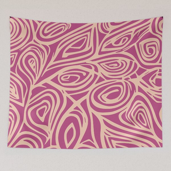 Item preview, Reno, Geometric Design In Mulberry, And Cream. designed and sold by I-Desire.