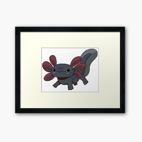 Axolotl Baby Black Framed Art Print By Ymia Redbubble