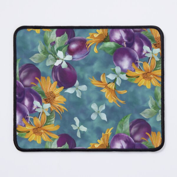 Item preview, Plums And Gerbera Seamless Repeated Pattern Design designed and sold by Tina Veenstra.