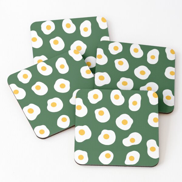 Item preview, Cute, Fried Eggs Pattern on Dark Green designed and sold by OneThreeSix.