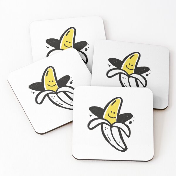 Artikelvorschau, Happy banana happy face cute sticker cool entworfen und verkauft von Tropical Blood.