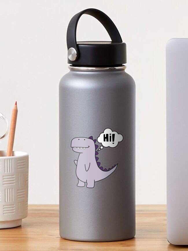 1pc Dinosaur & Slogan Graphic Water Bottle