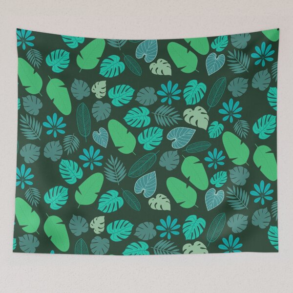 Item preview, tropical leaves dark pattern designed and sold by Mirumix9.