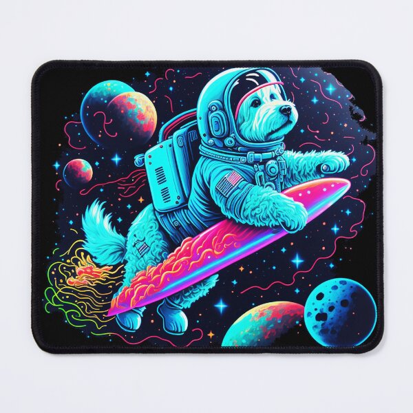 Item preview, Space Surfing Astronaut Dog designed and sold by AboutBeaches.