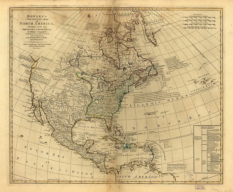 1766 - Bowles's Map of North America