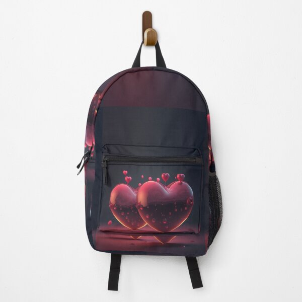 Item preview, Two 3D red hearts on a black background - Valentine's Day theme designed and sold by Simone Davino.