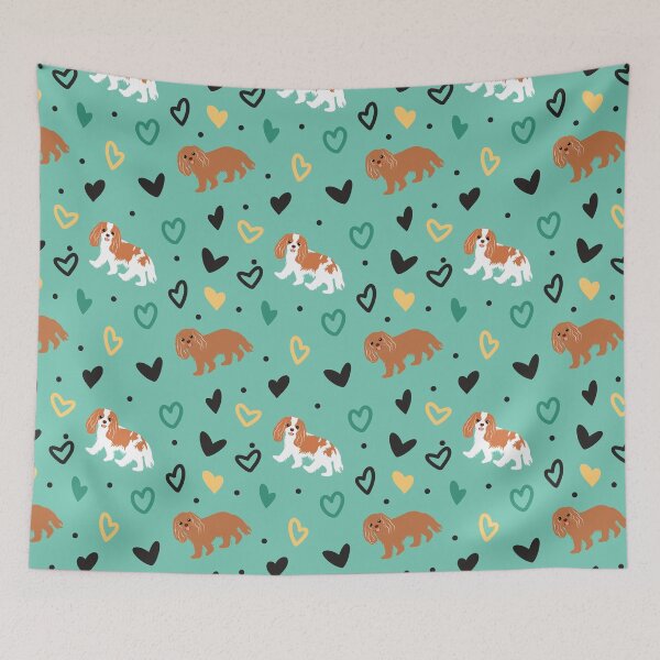 Item preview, Love Cavalier King Charles Spaniel - Ruby and Blenheim designed and sold by Lulupainting.