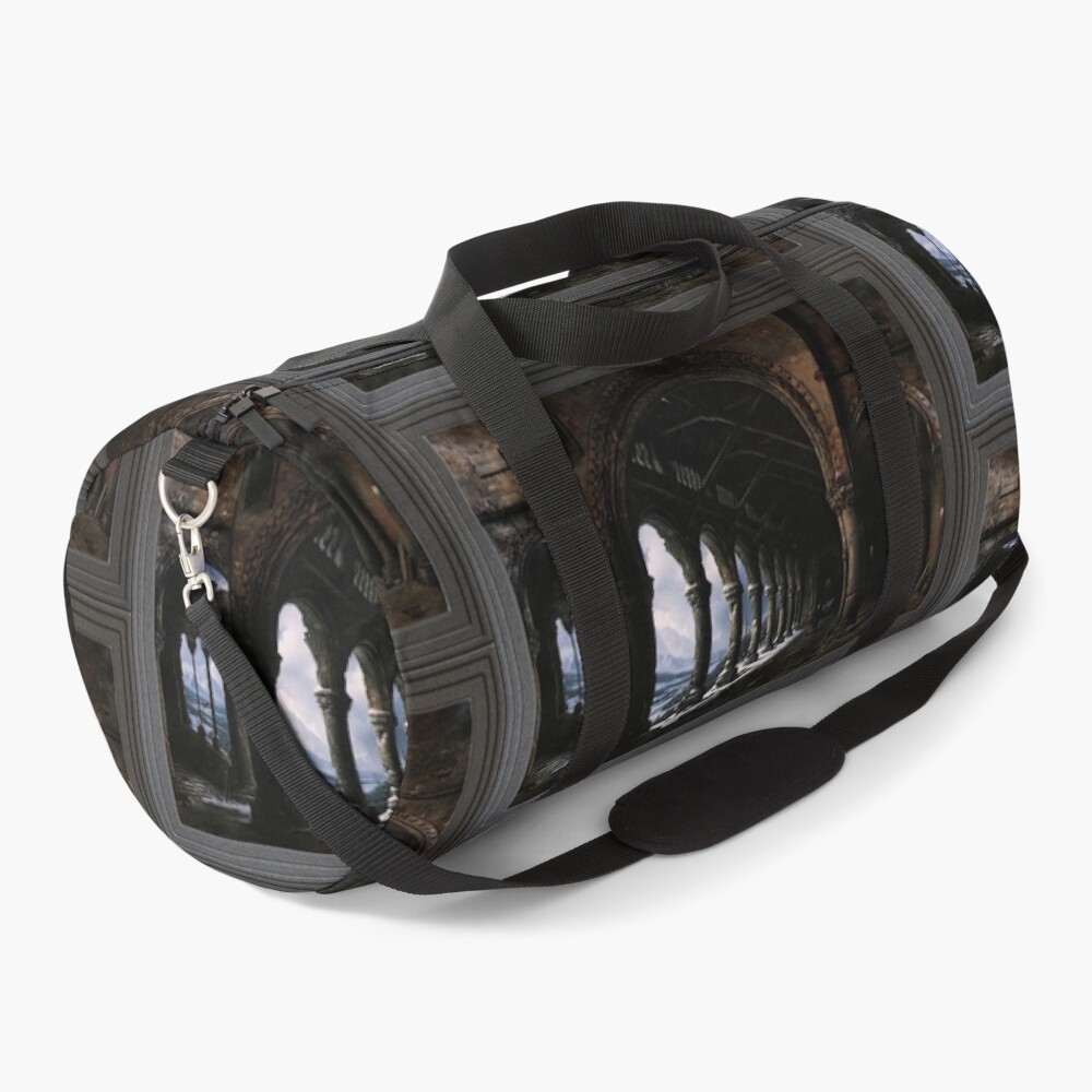 A Ruined Gothic Colonnade by Louis Daguerre Old Masters Prints Duffle Bag