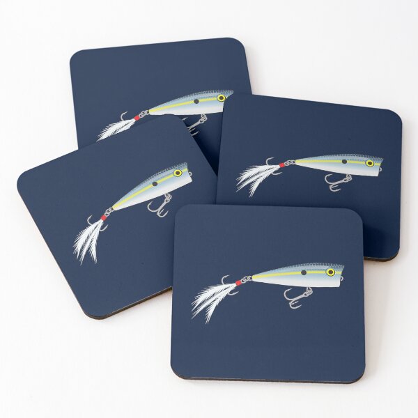 Item preview, Popper Topwater Fishing Lure - Blue Yellow Stripe Shad Pattern Sticker designed and sold by BlueSkyTheory.