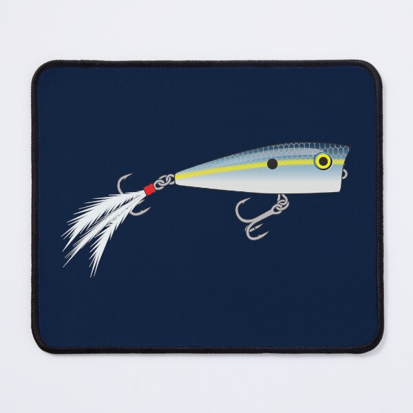 Item preview, Popper Topwater Fishing Lure - Blue Yellow Stripe Shad Pattern Sticker designed and sold by BlueSkyTheory.