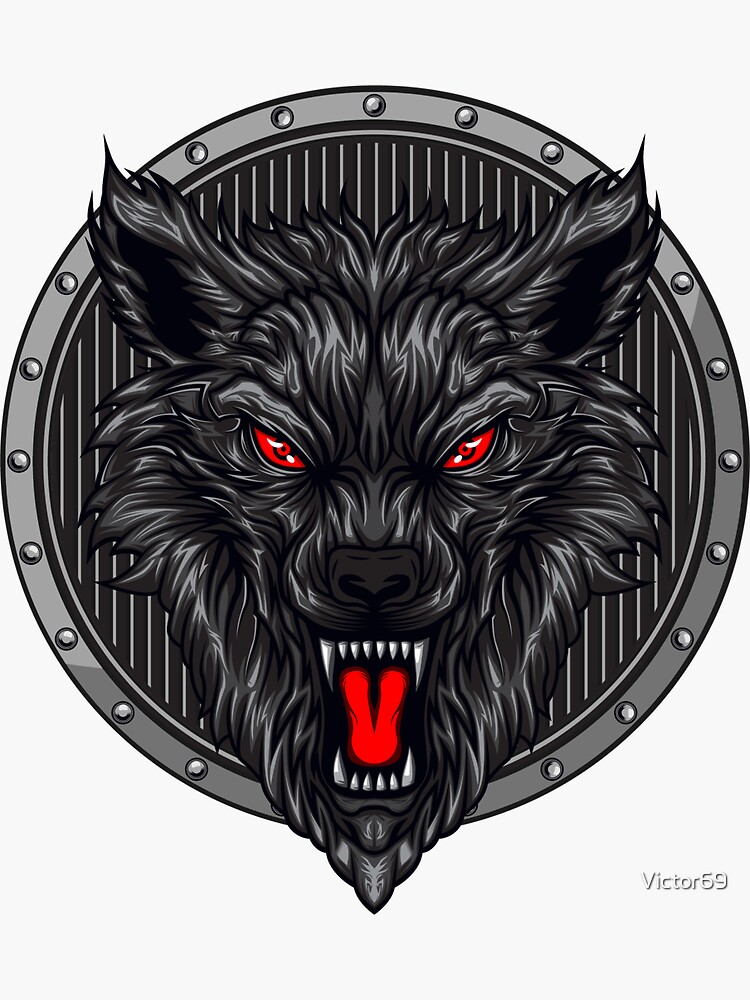 "Angry Wolf " Sticker for Sale by Victor69 Redbubble
