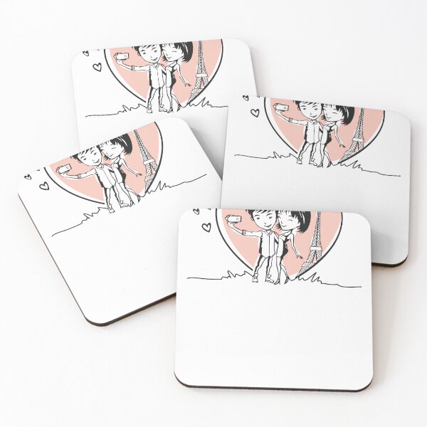 Item preview, Cute drawing of a loving couple in Paris with a heart designed and sold by OldiesGoldies.
