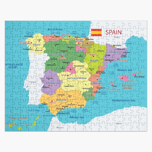Artikel-Vorschau von Spanien Karte mit Regionen und Hauptstädten, designt und verkauft von alijun.