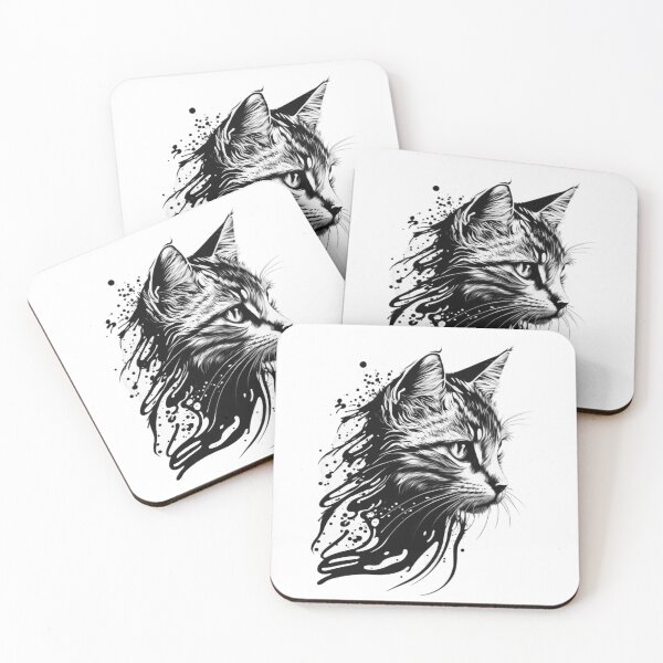 Item preview, stroke line drawing of a cat designed and sold by sammgdesign.