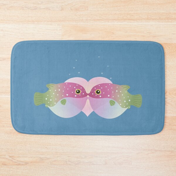 Item preview, puffer fish blow fish kiss kissing designed and sold by MiraNomegusta.