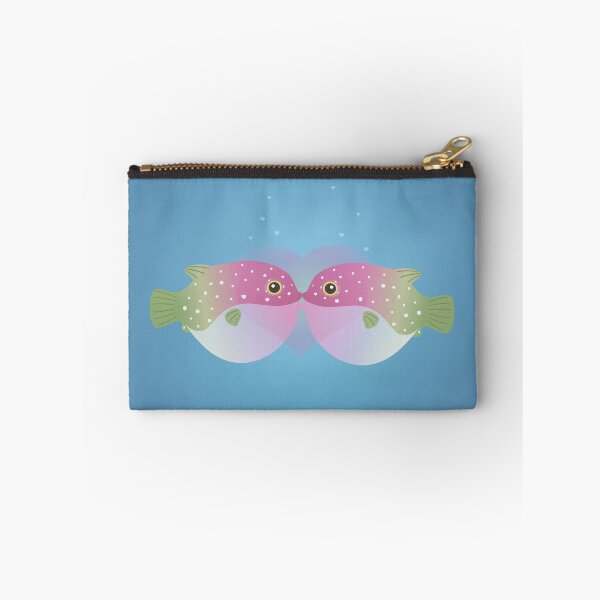 Item preview, puffer fish blow fish kiss kissing designed and sold by MiraNomegusta.
