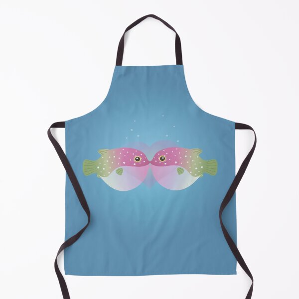Item preview, puffer fish blow fish kiss kissing designed and sold by MiraNomegusta.