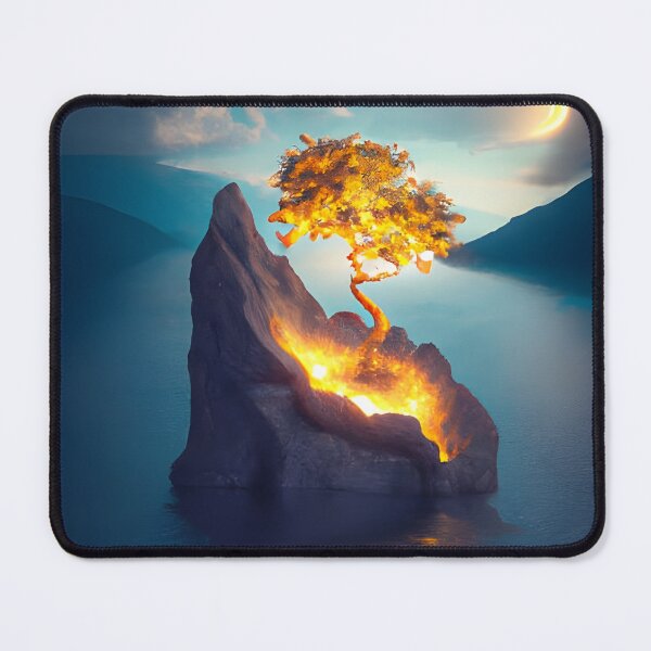 Item preview, Golden tree in lake generated by artificial intelligence designed and sold by megadrina.
