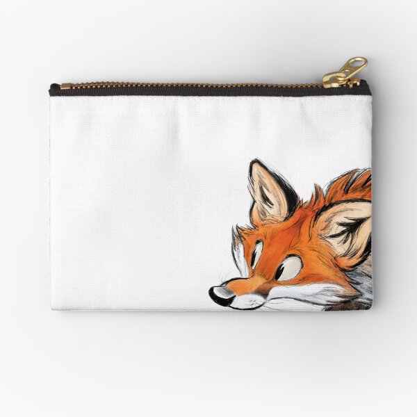 Stylish Red Foxy Fox Pencil Pen Organizer Zipper Pouch Case 