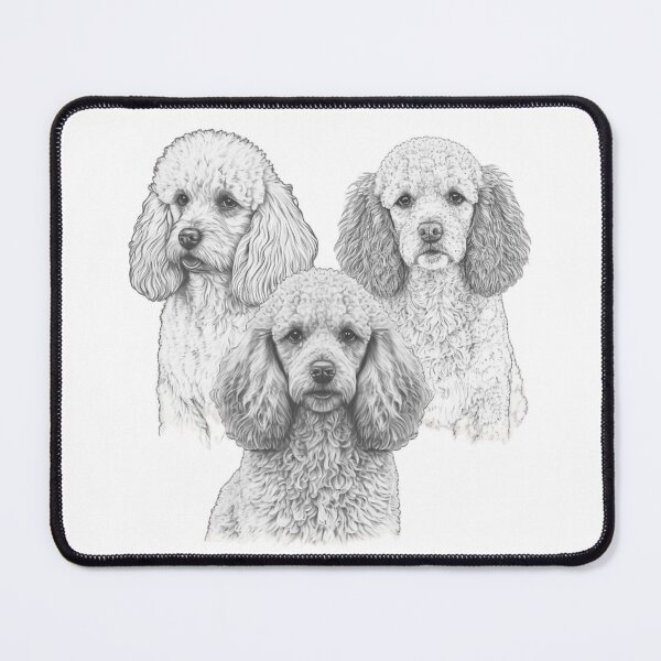Item preview, Linear drawings of dogs of the Poodle designed and sold by sammgdesign.
