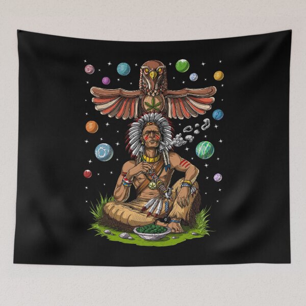 Item preview, Native American Chief Smoking Weed designed and sold by underheaven.