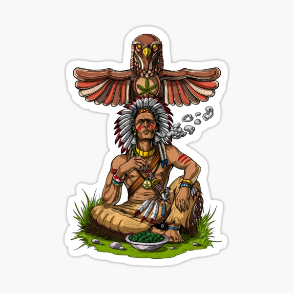 Item preview, Native American Chief Smoking Weed designed and sold by underheaven.