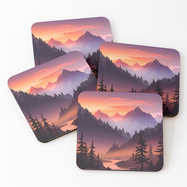 Item preview, Orange Awe: Hipster Camping Adventure in the Pacific Northwest Mountains Sunset Landscape designed and sold by Soomz.