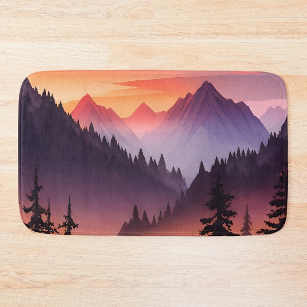 Item preview, Orange Awe: Hipster Camping Adventure in the Pacific Northwest Mountains Sunset Landscape designed and sold by Soomz.