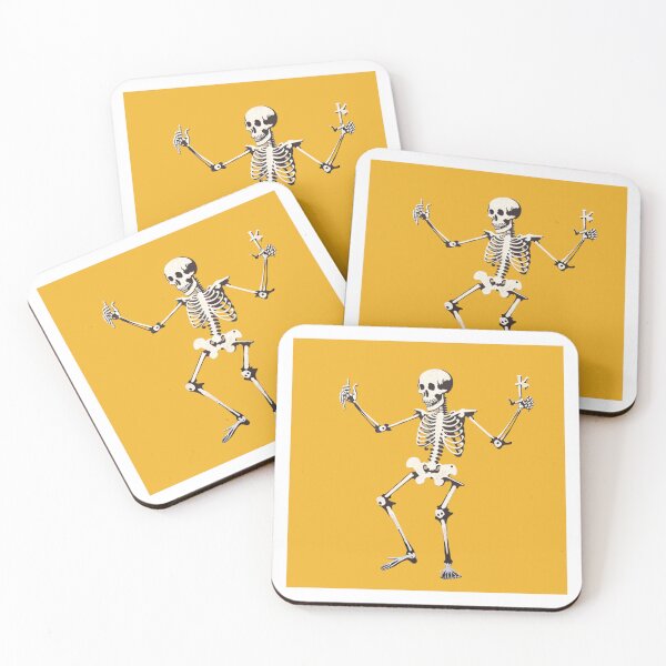Item preview, Banksy Dancing Skeleton Rigor Mortis Orange designed and sold by DataDude.