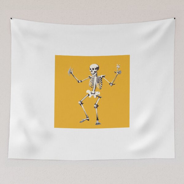 Item preview, Banksy Dancing Skeleton Rigor Mortis Orange designed and sold by DataDude.