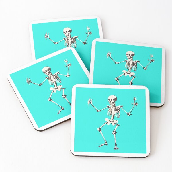Item preview, Banksy Dancing Skeleton Rigor Mortis Turquoise designed and sold by DataDude.