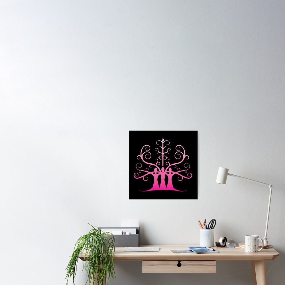 Breast Cancer Awareness Light Pink Ribbon Sisters Tree Of Life Poster for  Sale by SubtleSplit