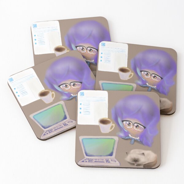 Item preview, Work cartoon quirky nerdy career girl gal friend office coffee busy paperwork designed and sold by super_shimizu.