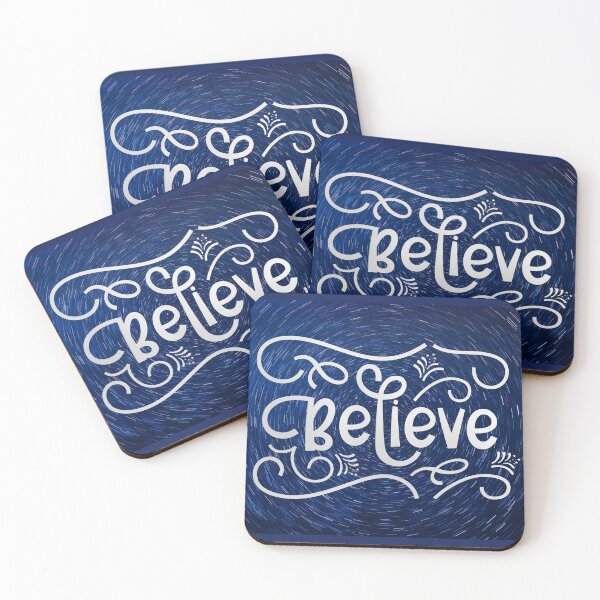 Item preview, Believe | Blue Stylized Calligraphy Motivational Inspirational Mantra designed and sold by Cawaiico.