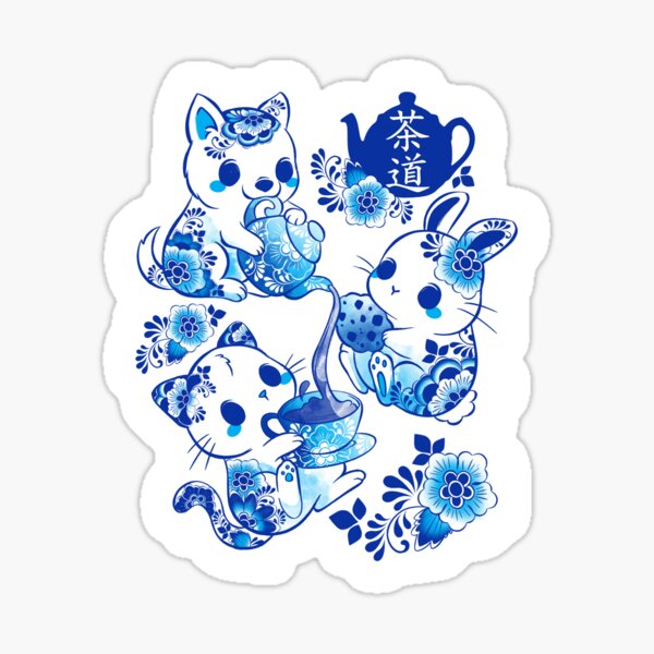 Garden Tea Time Puffy Stickers - Kawaii Panda - Making Life Cuter