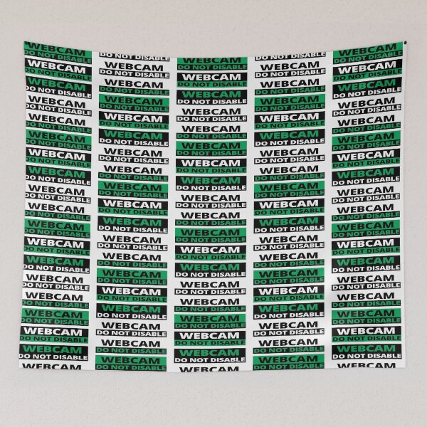 Item preview, Webcam do not disable stickers warning sign prank green multi pattern designed and sold by rednumberone.