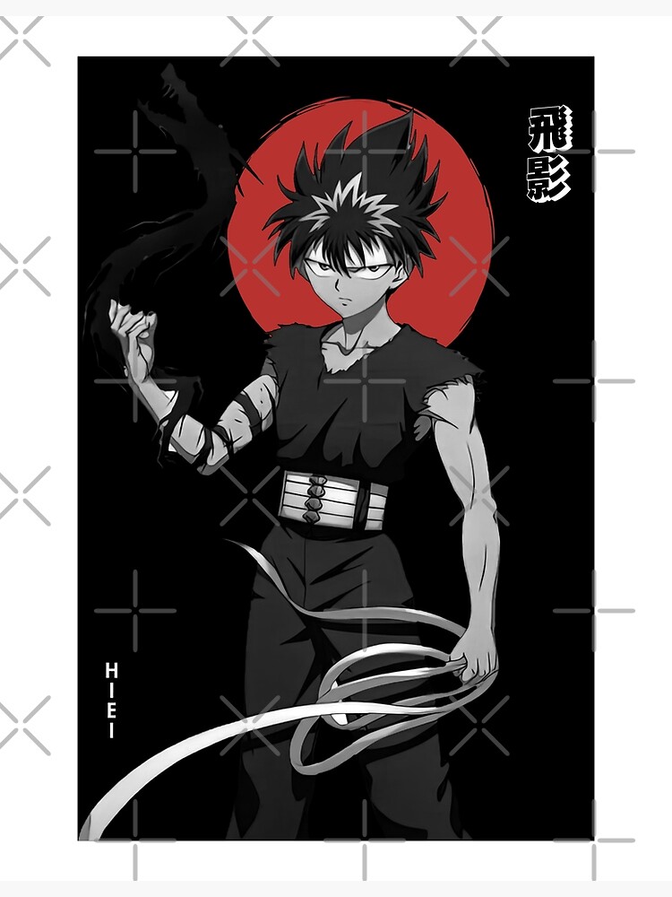 Disover Hiei YYH Simple Black Red and White Premium Matte Vertical Poster